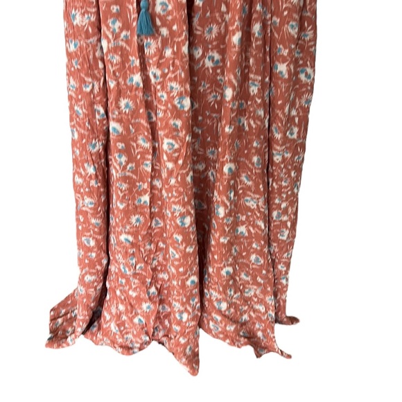 NWT Aakaa Floral Tie Waist Tassel Wide Leg Cropped Jumpsuit - S - Picture 7 of 16